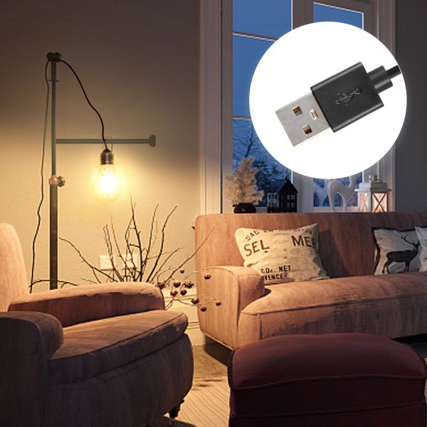 BRIMAX DC5V Klarer Kunststoff 3W A60 USB-LED-Glühbirne 2700K (2er-Pack)