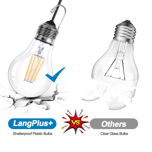 BRIMAX DC5V Klarer Kunststoff 3W A60 USB-LED-Glühbirne 2700K (2er-Pack)