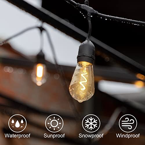 BRIMAX AC230V UK-Stecker, transparenter Kunststoff, bruchsicher, 48 Fuß, 15 Glühbirnen, 15 W, ST48, verbindbare LED-Lichterkette, 2700 K (1 Packung)