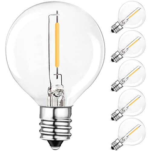 BRIMAX Clear Glass AC120V AC230V 1W G40 E12 LED Bulb 2200K 2700K (6Pack)