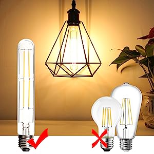 BRIMAX 120V 230V Clear Glass 8W T30 T10 E26 E27 LED Bulb 2700K (4Pack)