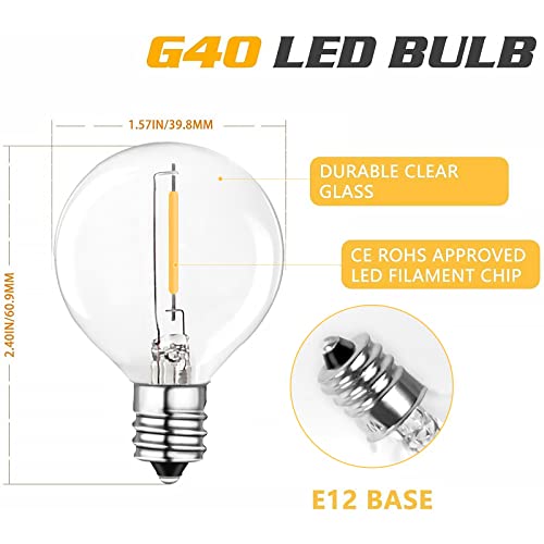 BRIMAX Clear Glass AC120V AC230V 1W G40 E12 LED Bulb 2200K 2700K (6Pack)