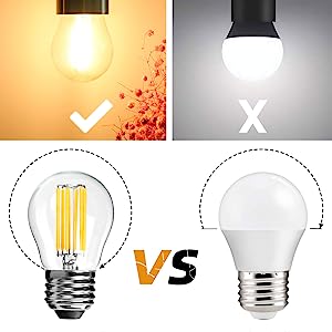 BRIMAX 120V 230V Clear Glass 6W G45 E26 E27 LED Bulb 2700K (6Pack)