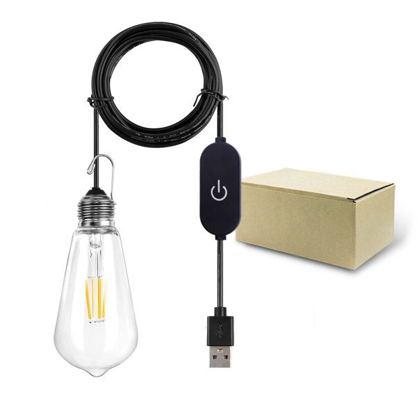 BRIMAX DC5V Clear Plastic 3W ST64 USB LED Bulb 2700K (1Pack)