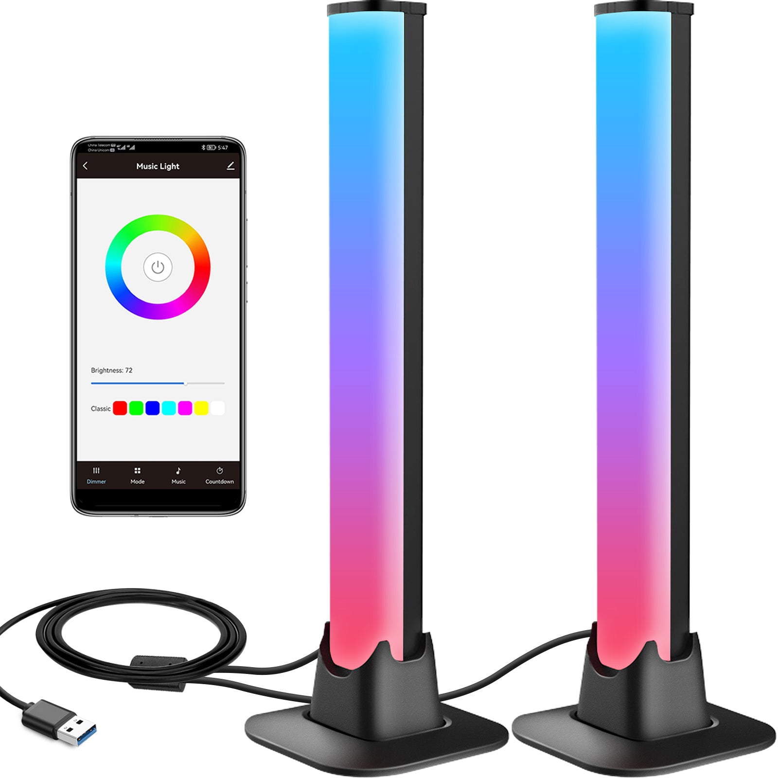 Brimax Smart RGB LED Music Light Bar with Music Sync & Timer Plans Support