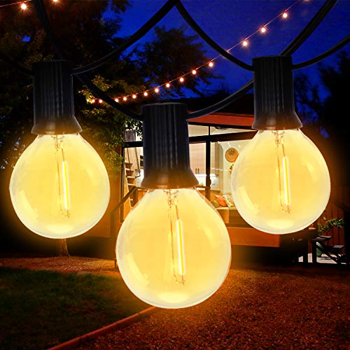 BRIMAX 230V Plug Glass Warm White 25FT 50FT G40 LED String Lights for Garden