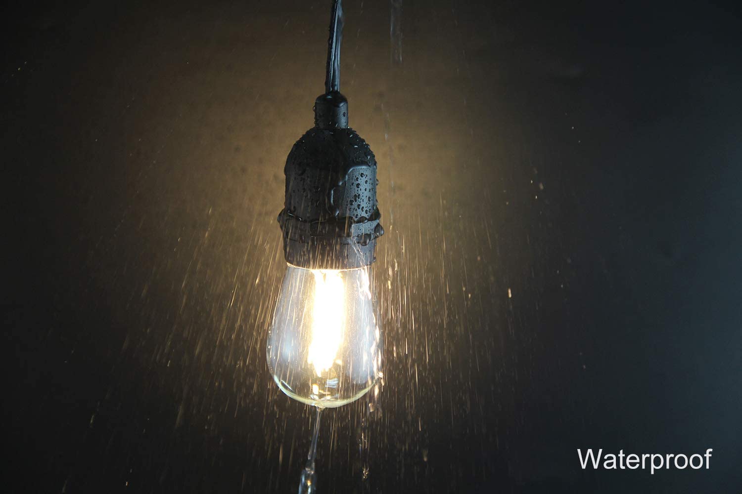 BRIMAX 230V UK Plug 2×1.0mm² Linkable 49FT S14 Outdoor Patio LED String Lights