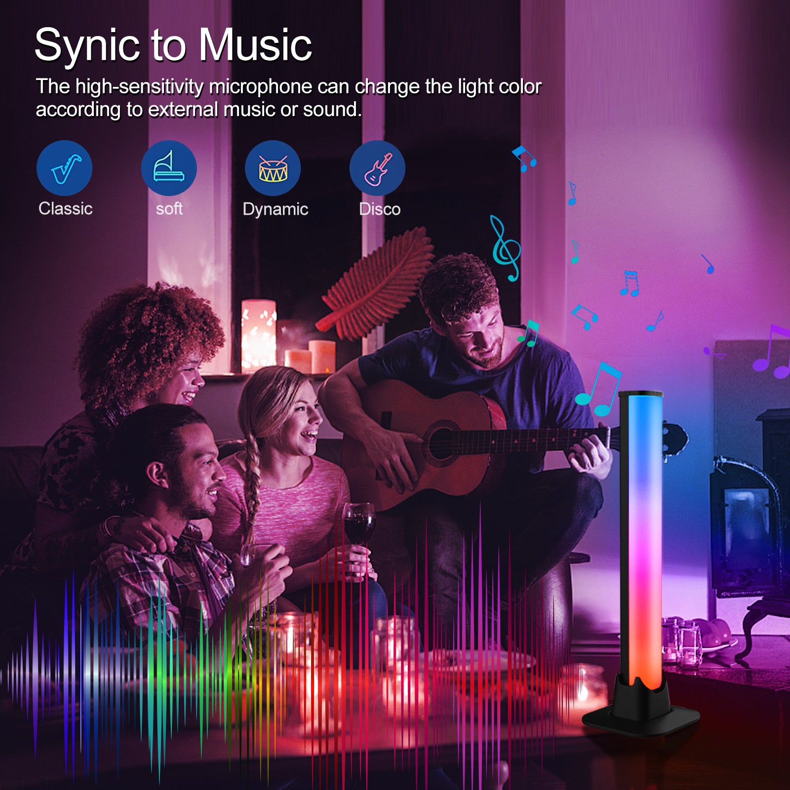 Brimax Smart RGB LED Music Light Bar with Music Sync & Timer Plans Support