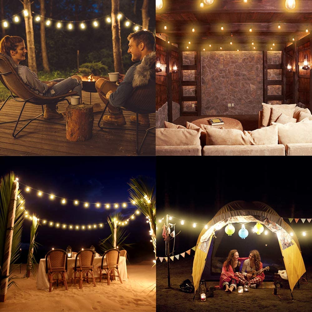 BRIMAX 230V UK Plug 2×1.0mm² Linkable 49FT S14 Outdoor Patio LED String Lights