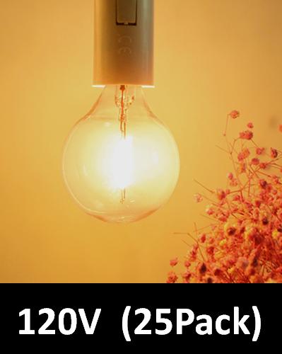 BRIMAX Clear Glass AC120V AC230V 1W G40 E12 LED Bulb 2200K 2700K (25Pack)