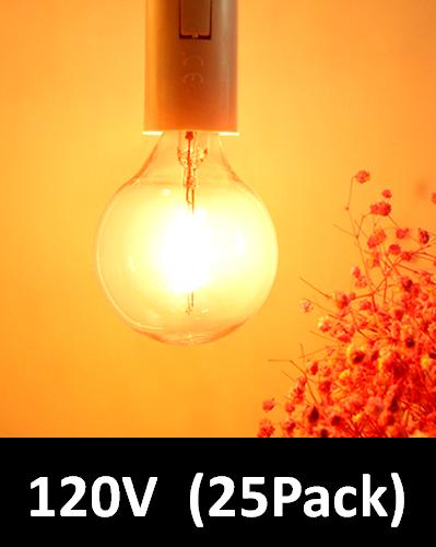 BRIMAX Clear Glass AC120V AC230V 1W G40 E12 LED Bulb 2200K 2700K (25Pack)