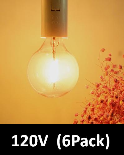 BRIMAX Clear Glass AC120V AC230V 1W G40 E12 LED Bulb 2200K 2700K (6Pack)