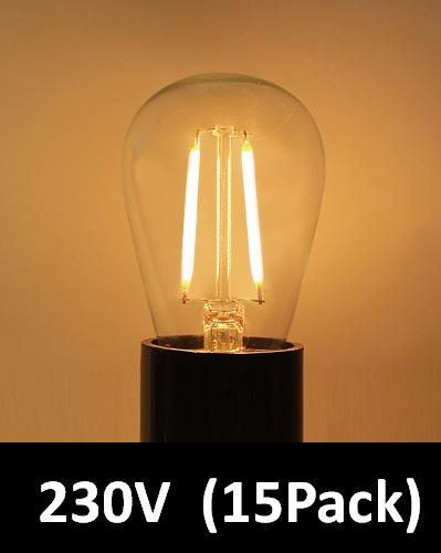 BRIMAX Clear Glass AC120V AC230V 2W S14 E26 E27 LED Bulb 2200K 2700K (15Pack)