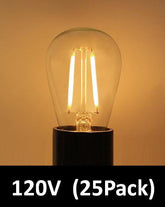 BRIMAX Clear Glass AC120V AC230V 2W S14 E26 E27 LED Bulb 2200K 2700K (25Pack)