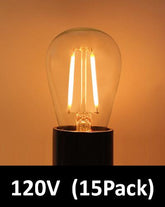 BRIMAX Clear Plastic Shatterproof AC120V AC230V 2W S14 E26 E27 LED Bulb 2200K 2700K (15Pack)