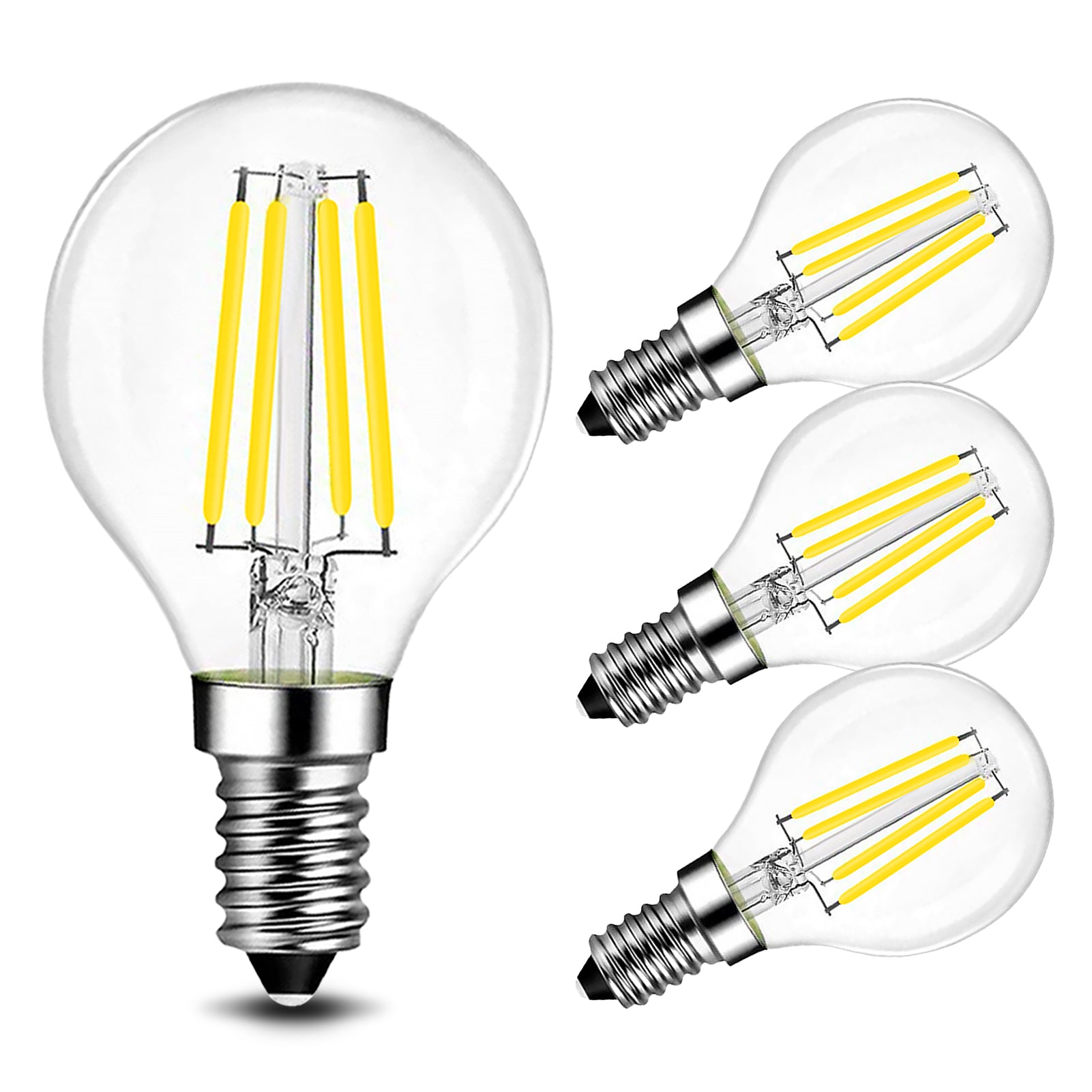 BRIMAX AC230 E27 G45 4W Dimmable LED Bulbs for Home Pack of 4