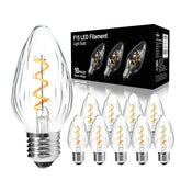 BRIMAX 120V 230V Clear Glass 2W C45 F15 Soft Filament E26 E27 LED Bulb 2200K (10Pack)