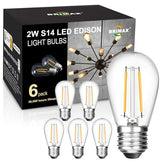 Brimax 120V 2700K E26 2W Shatterproof  S14 Replacement Bulbs for Outdoor String Lights and Sputnik Chandelier