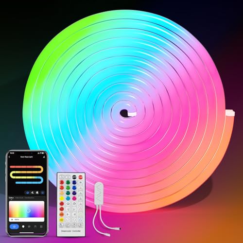 Brimax 32.8Ft RGB+IC Neon Rope Lights Smart LED Strip with Alexa Music Sync  DIY for Bedroom Gaming Room