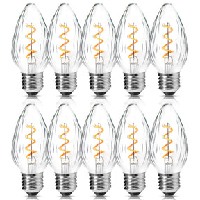 Brimax F15 E26 Medium Base Flame Wrinkle Glass LED Light Bulbs
