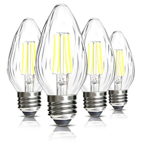 Brimax F15 E26 Medium Base Flame Wrinkle Glass LED Light Bulbs