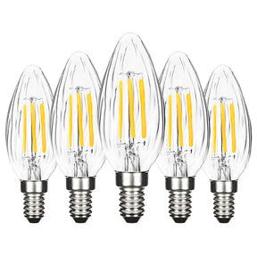 Brimax F15 E26 Medium Base Flame Wrinkle Glass LED Light Bulbs