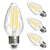 Brimax F15 E26 Medium Base Flame Wrinkle Glass LED Light Bulbs