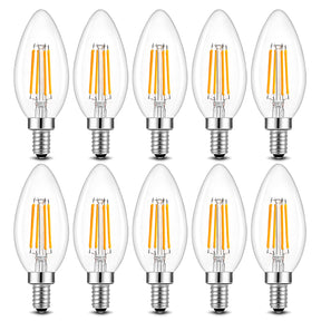 Brimax  E14 C35 5000K 4W 6W Cool White Lamp AC230 Glass Clear Edison  Dimmable Candle Light Bulbs Pack of 5/10