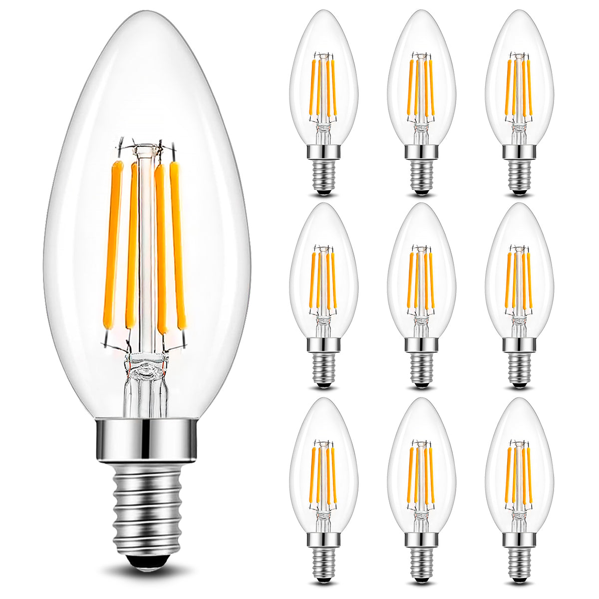 Brimax E14 C35  2700K 4W 6W 40W Equivalent Energy Saving  Dimmable  Candle Bulbs