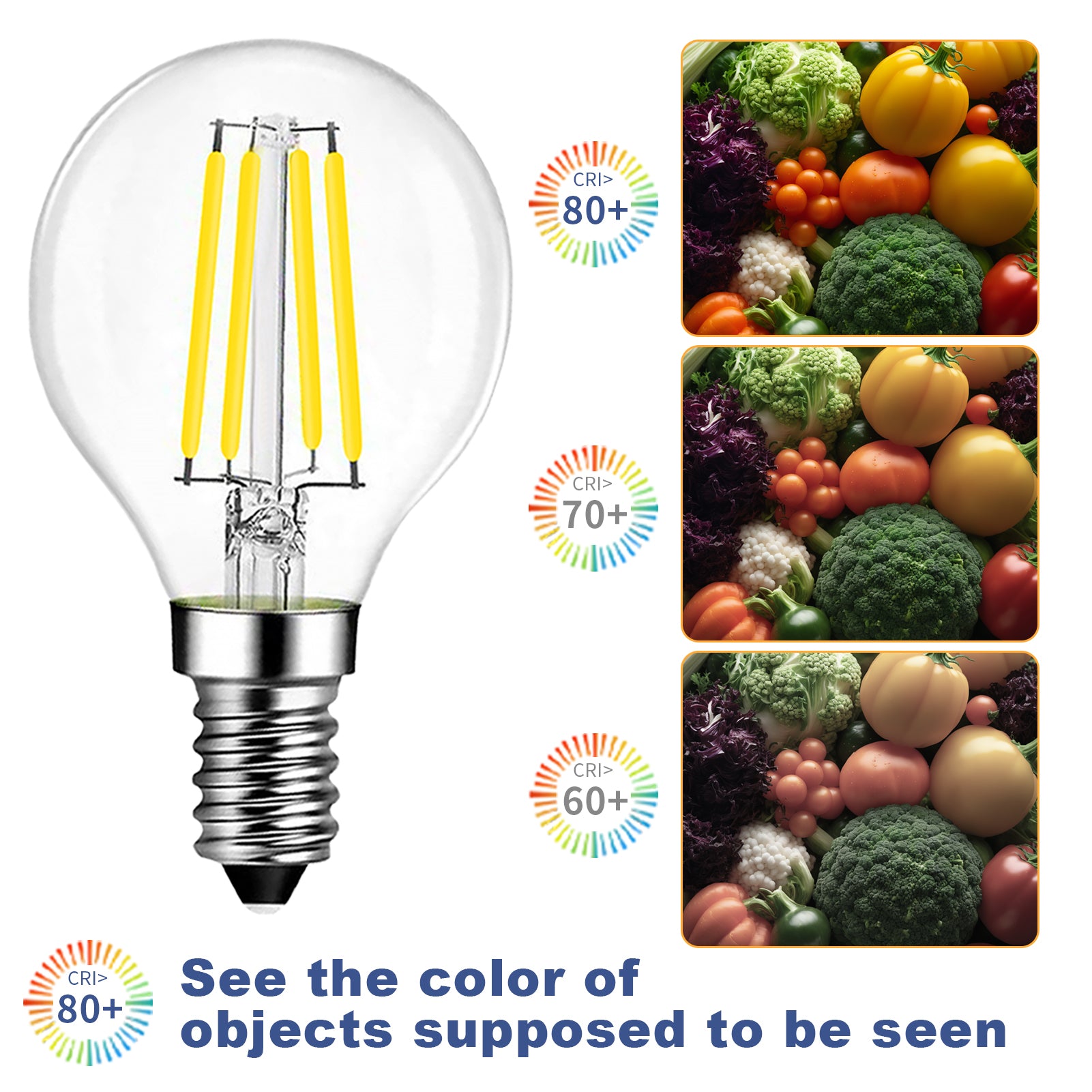 BRIMAX AC230 E27 G45 4W Dimmable LED Bulbs for Home Pack of 4