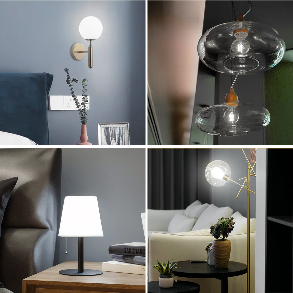 BRIMAX AC230 E27 G45 4W Dimmable LED Bulbs for Home Pack of 4