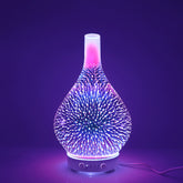 200ml DC5V 7 Colors 3D Fireworks Essential Oil Diffuser, Aromatherapy Ultrasonic Humidifier
