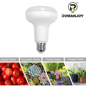 Romanjoy AC100-240V R90 E27 9W Plant Grow Bulb  (2 Pack)