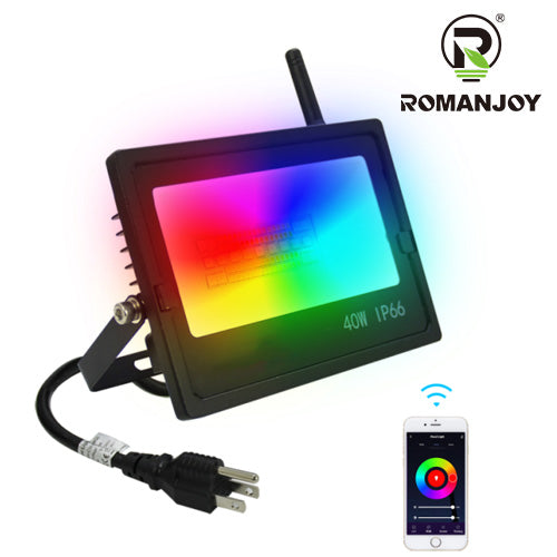 Romanjoy 40W Smart LED Flood Light (1 Pack)