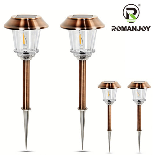 Romanjoy Solar Powered LED Landscape Lights (4 Pack)