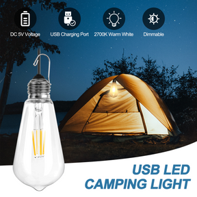 BRIMAX DC5V Plástico transparente 3W ST64 USB Bombilla LED 2700K (paquete de 2) 