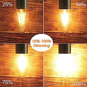 BRIMAX 120V Clear Wrinkle Glass 6W C45 F15 E26 LED Bulb 2700K (4Pack)