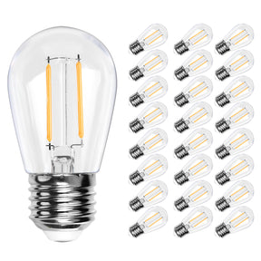 BRIMAX 120V Vidrio Transparente 2W S14 E26 Bombilla LED 2200K (Pack de 6) 