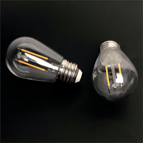 BRIMAX Clear Plastic Shatterproof AC120V AC230V 2W S14 E26 E27 LED Bulb 2200K 2700K (25Pack)