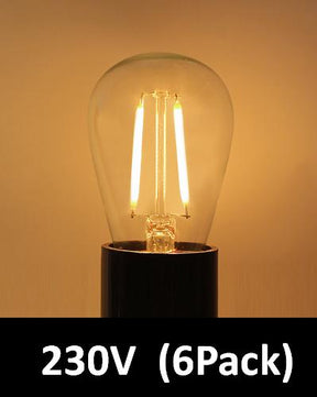 BRIMAX Clear Plastic Shatterproof AC120V AC230V 2W S14 E26 E27 LED Bulb 2200K 2700K (6Pack)